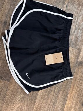 Nike Black Athletic Shorts with White Piping